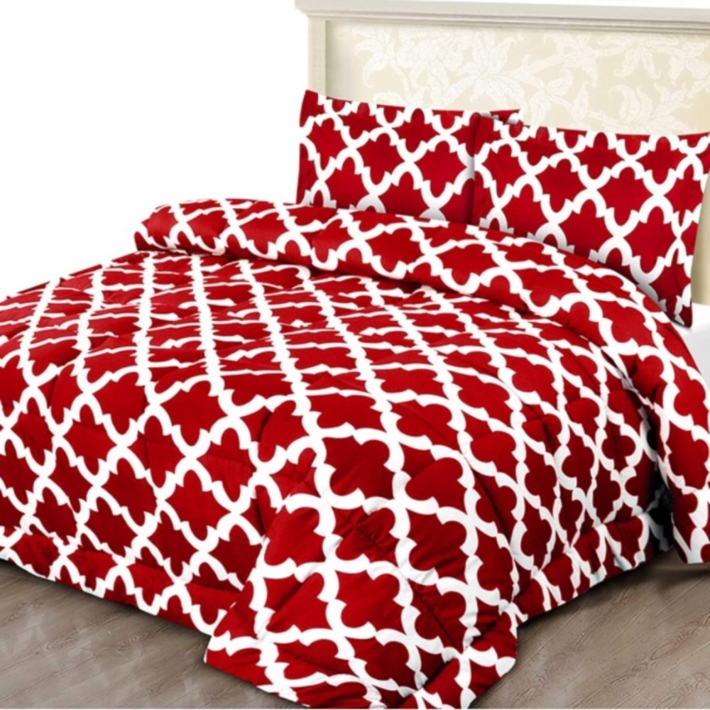 Red Bedding Printed Comforter Set